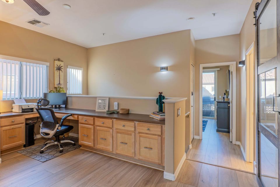 Working remotely? Our condo has the perfect place to set up your office.