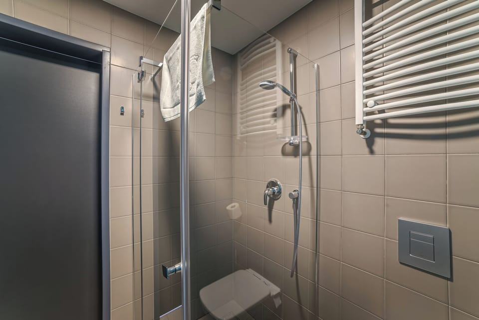 Standard Single Room, 1 Twin Bed | Bathroom | Shower, rainfall showerhead, hair dryer, towels