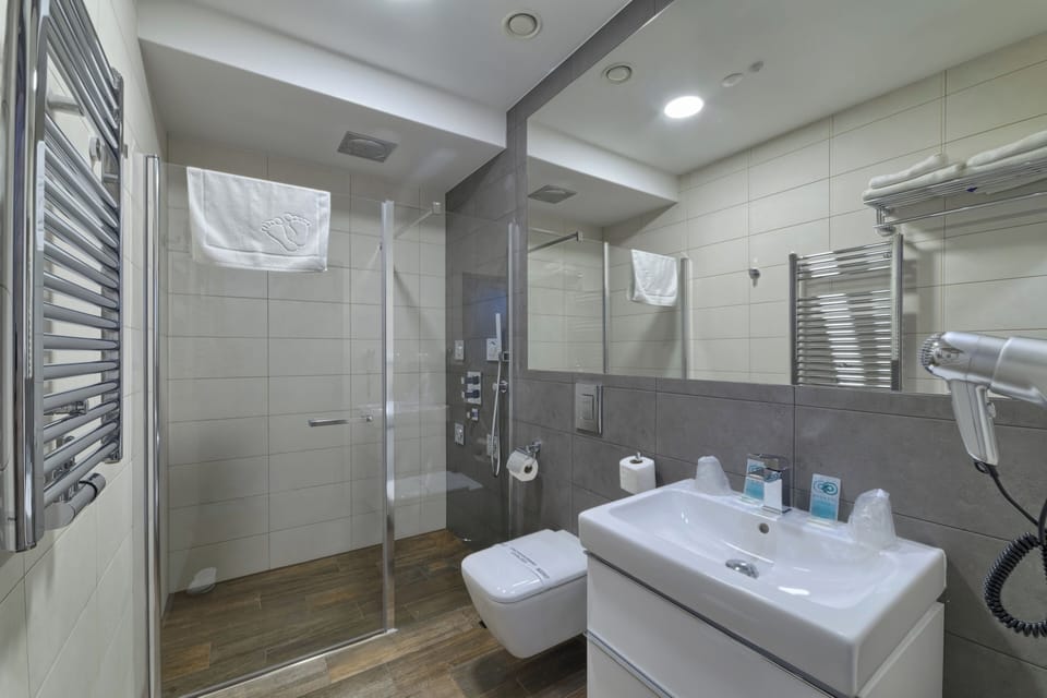Standard Single Room, 1 Twin Bed | Bathroom | Shower, rainfall showerhead, hair dryer, towels