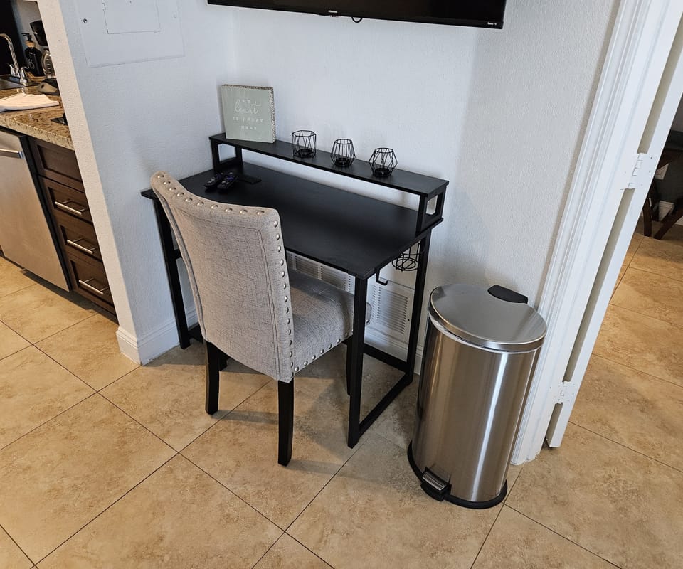 Dedicated desk and chair—ideal for remote work or study.