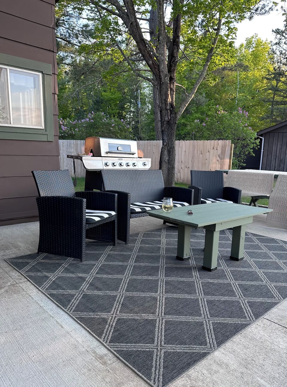 Patio facing lake