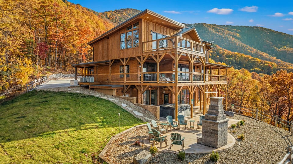 Gather around the outdoor fireplace for s'mores, stories, and incredible views. 