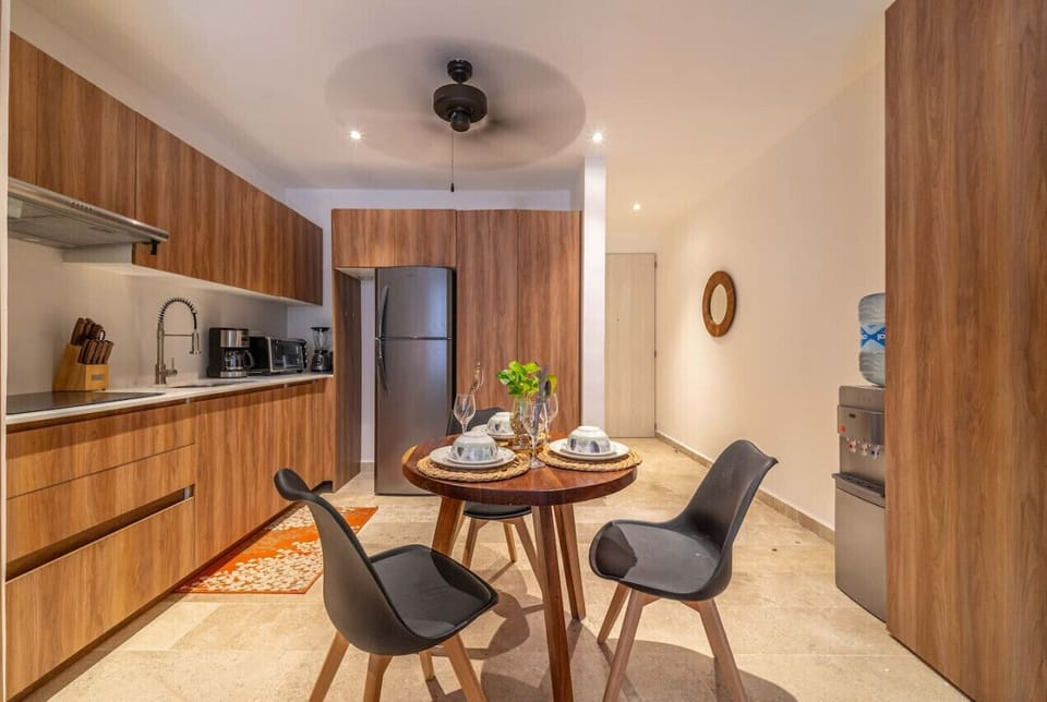 Intimate dining space for two