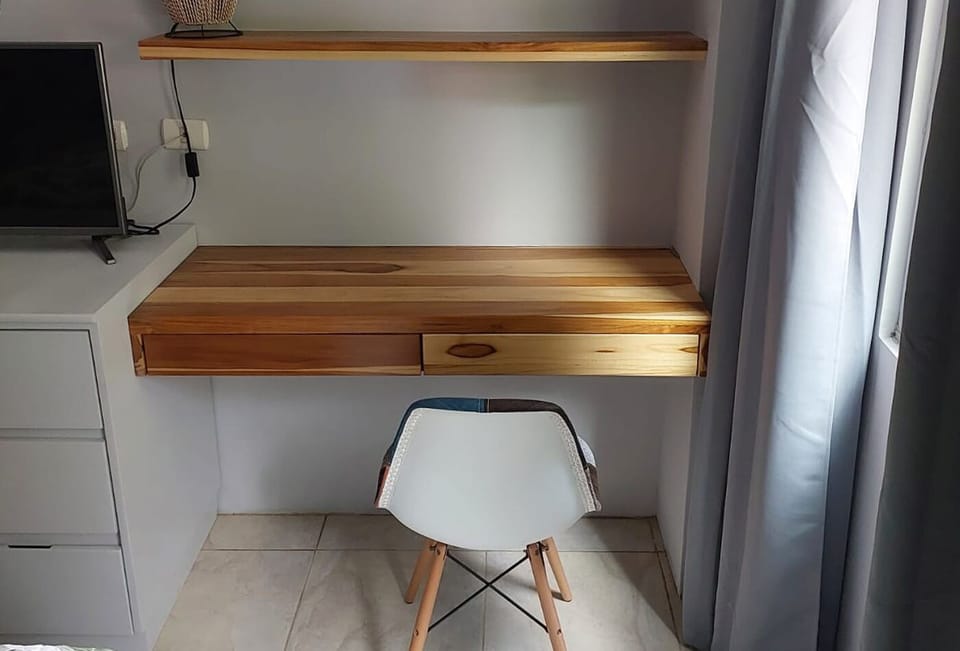 designated workspace in the bedroom