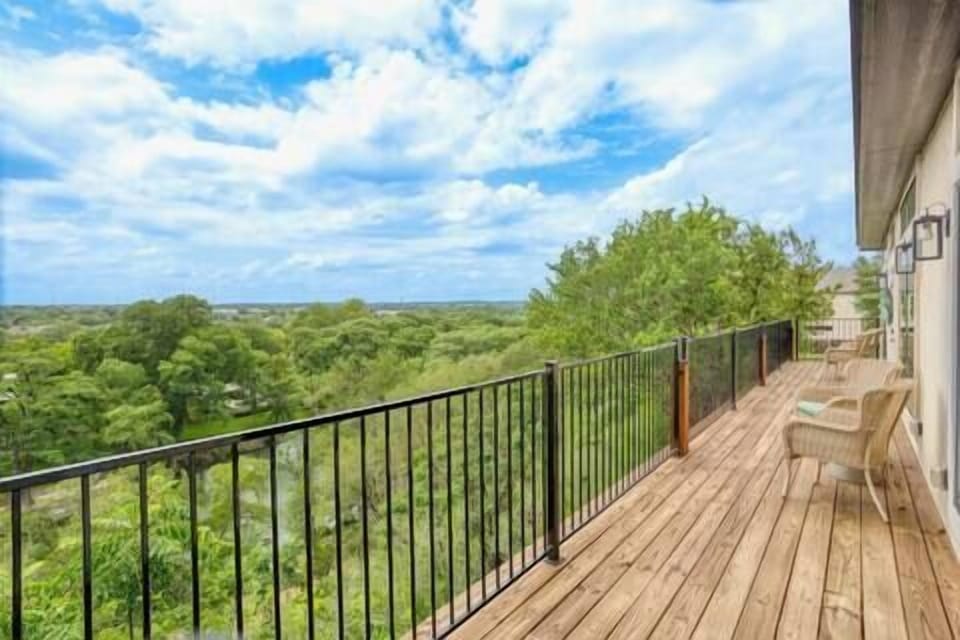 Take in serene views from comfortable outdoor seating overlooking the river,