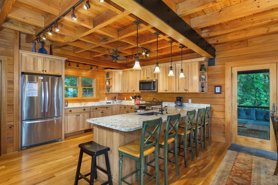 Whip up delicious meals in the gourmet kitchen with a gas range stove, dishwasher & standard drip-style coffeemaker.