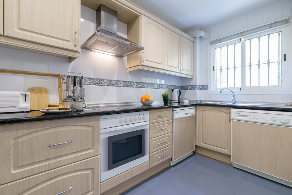 Honeymoon Apartment, Multiple Bedrooms, 2 Bathrooms (View Of The Sun Apartment With Pool) | Private kitchen | Fridge, microwave, oven, stovetop