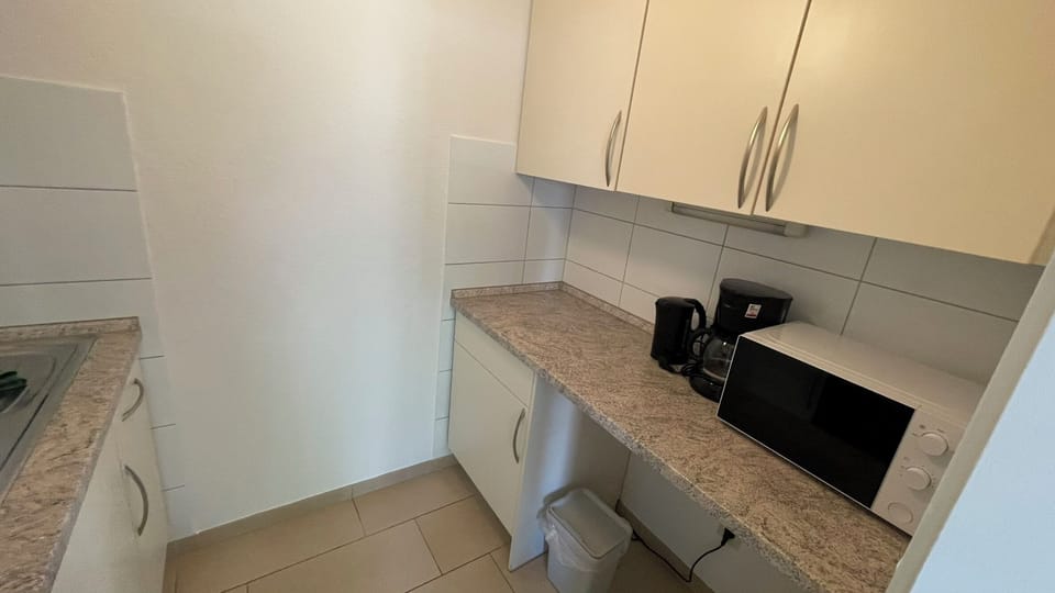 Apartment | Private kitchen | Fridge, microwave, oven, stovetop