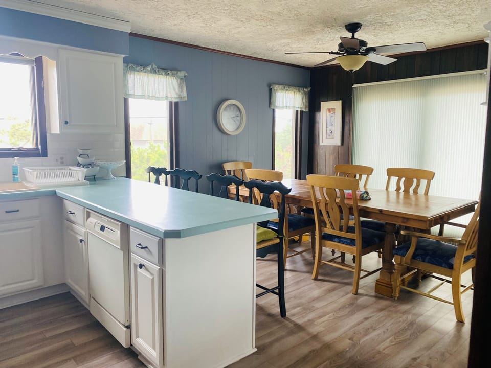 kitchen and dining room