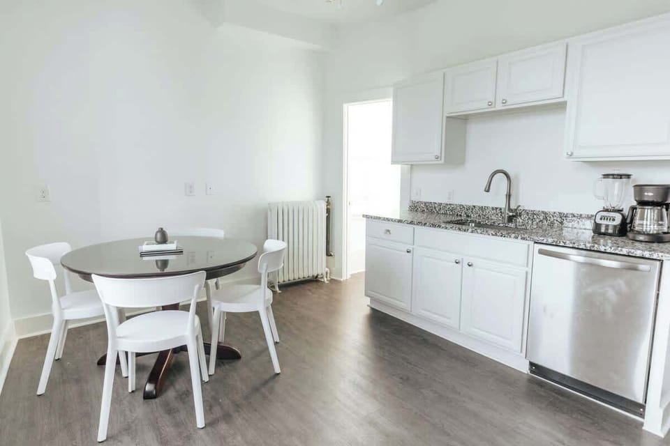 kitchen with terrace attached 
