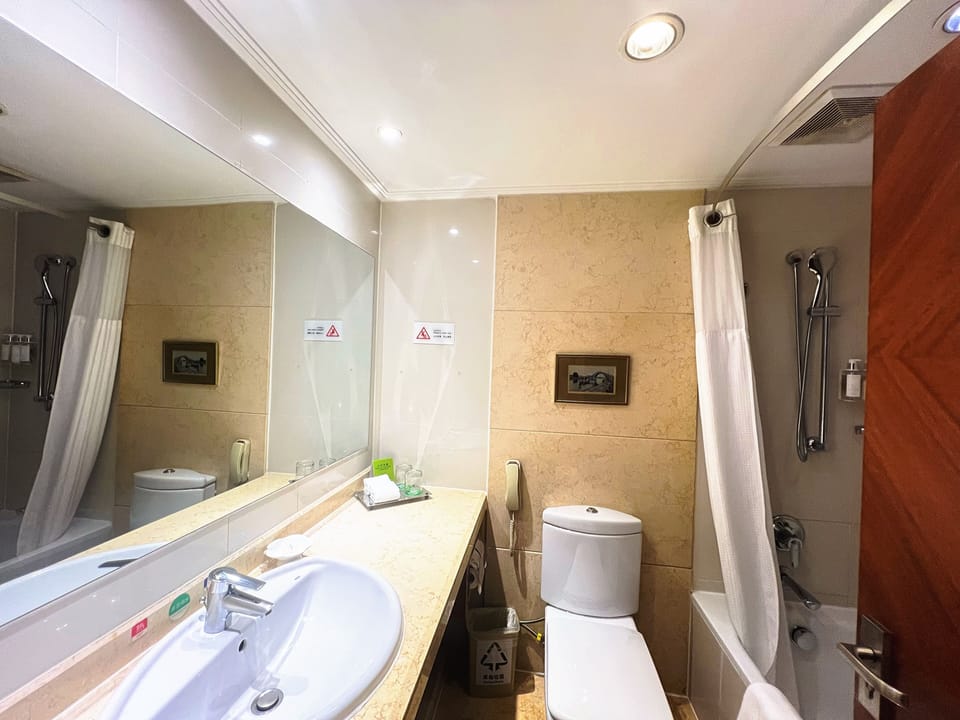 Executive Room, 2 Twin Beds (Lounge Access) | Bathroom | Combined shower/tub, free toiletries, hair dryer, bathrobes