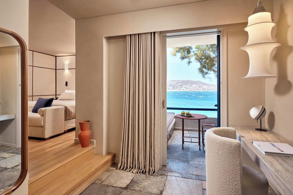 Superior Room, Sea View (Front View) | Egyptian cotton sheets, premium bedding, free minibar items