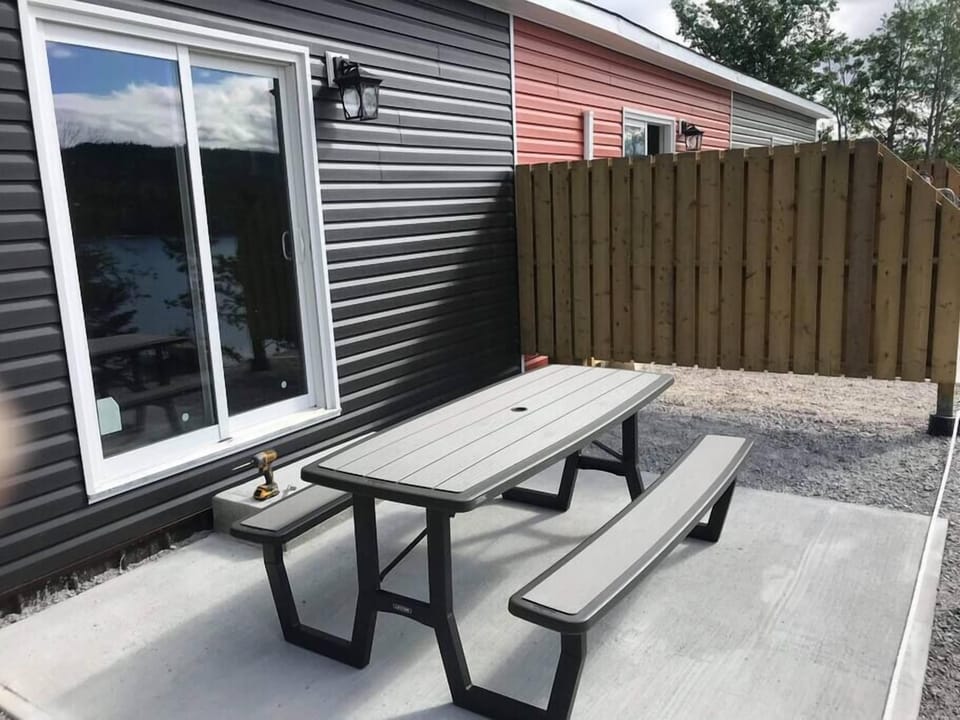 Picnic table on patio