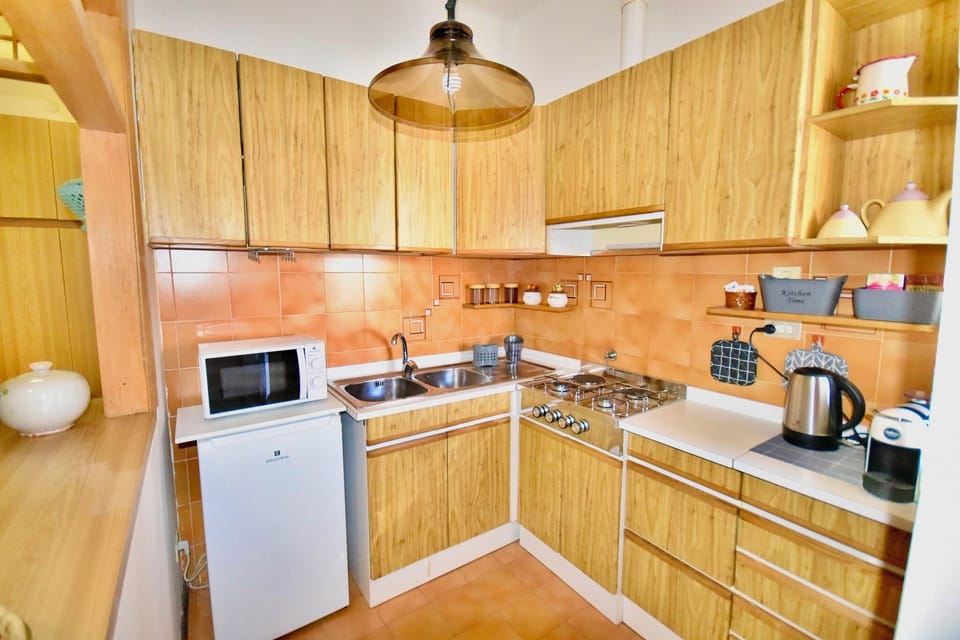 Apartment, Sea View | Private kitchen | Full-size fridge, microwave, espresso maker, electric kettle