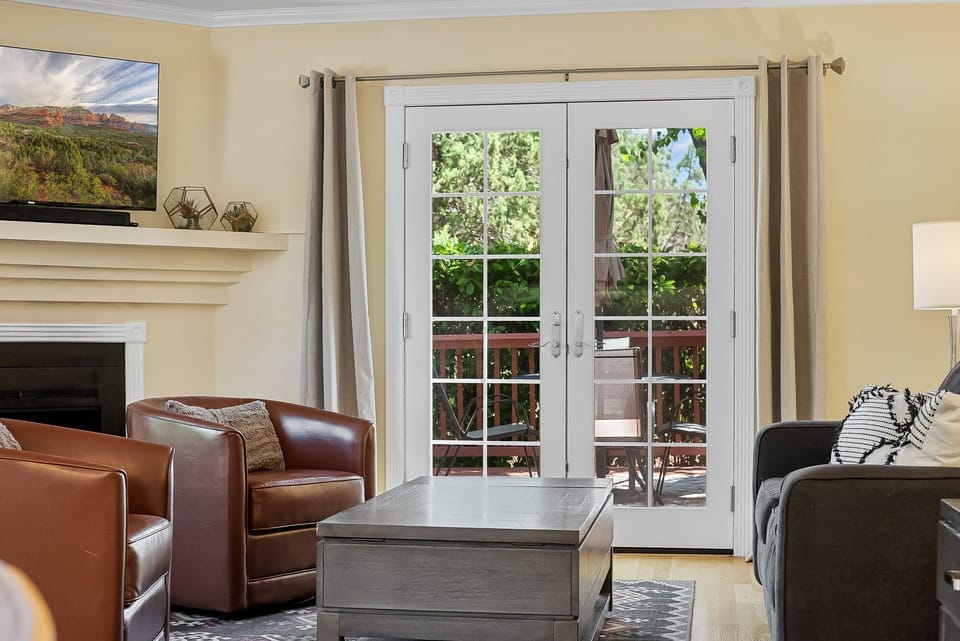French Doors Out to Private Deck