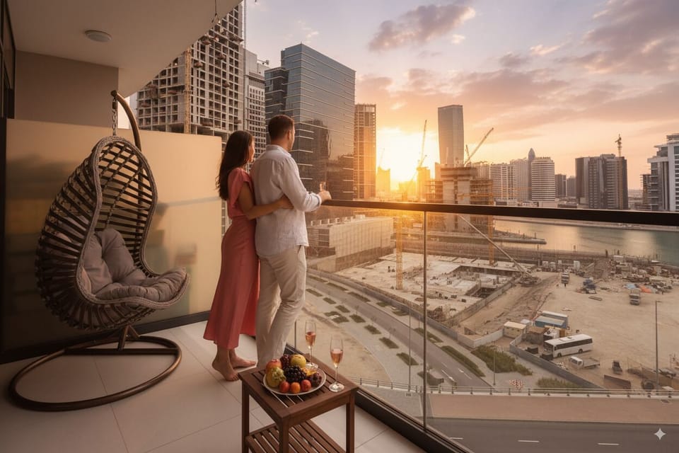 Deluxe Apartment, Balcony, City View | Living area | 50-inch Smart TV with digital channels