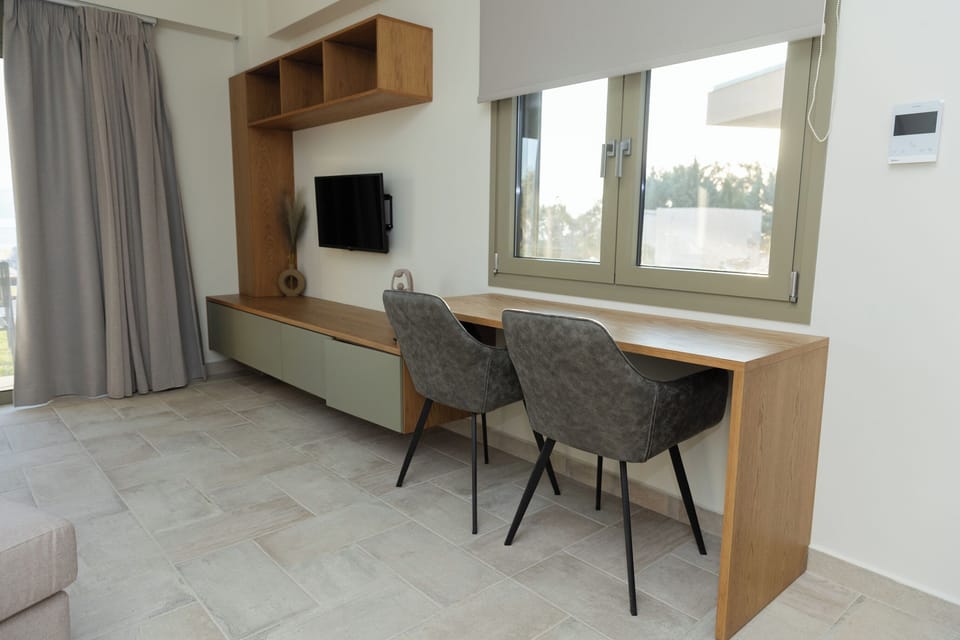 Afrodite, 1 Bedroom, Full Sea View | Living area | TV