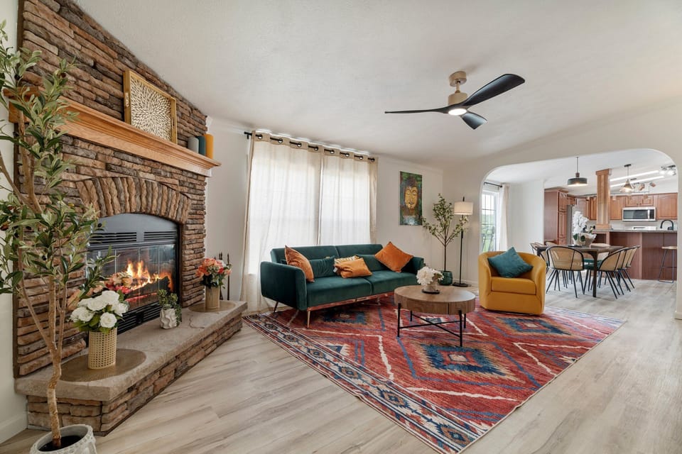 Open layout living room