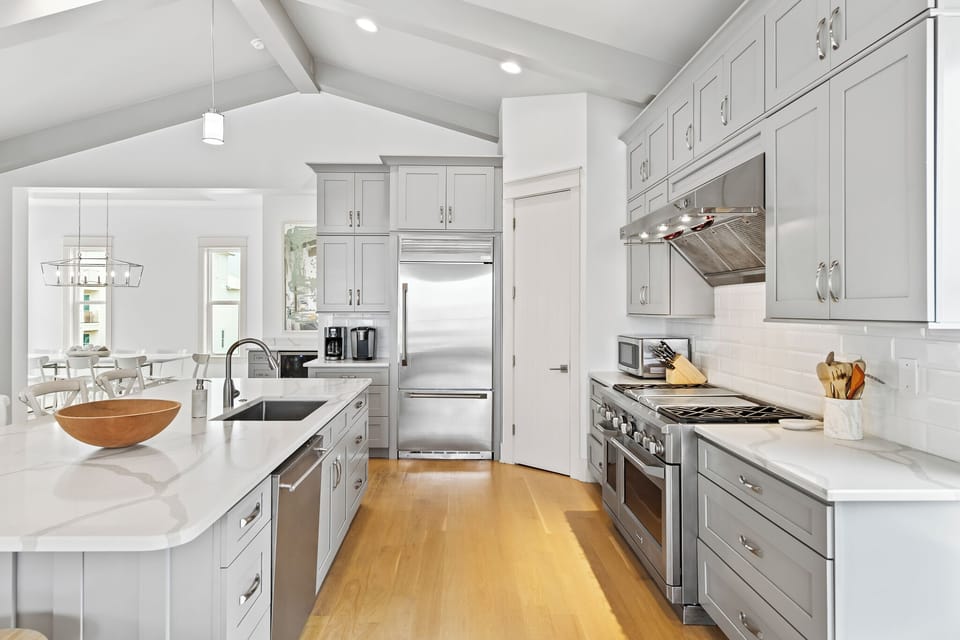 All stainless steel appliances.