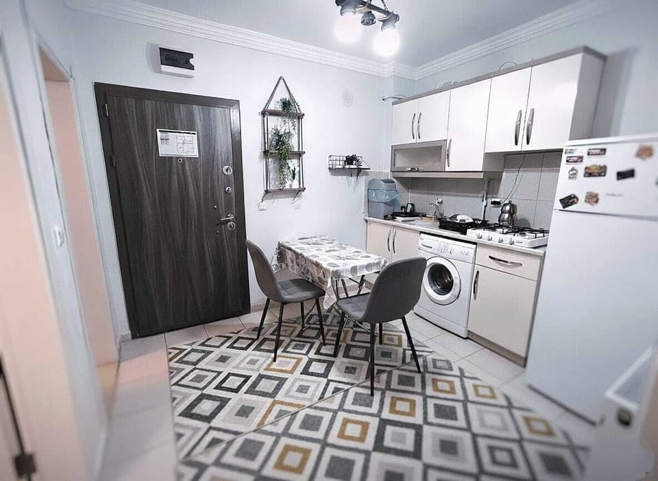 Deluxe Apartment, 1 Bedroom, Smoking, Balcony | Private kitchen | Full-size fridge, stovetop, cookware/dishes/utensils, spices