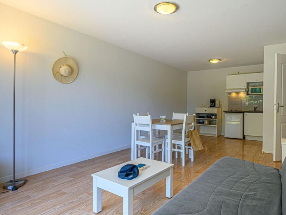 Kick back your feet and relax in the cozy living area.