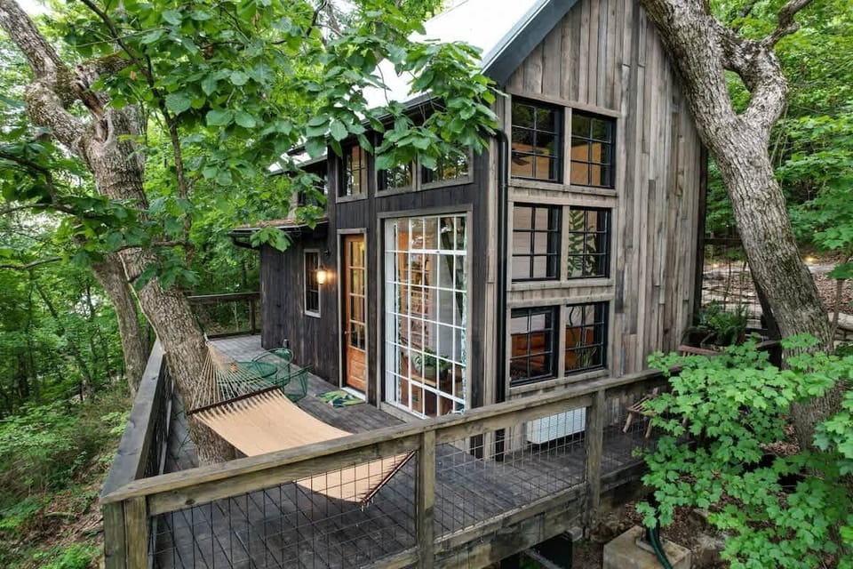 The private deck has many places to relax