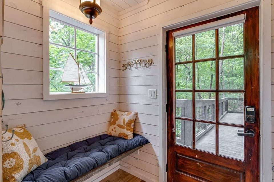 The entryway with extra seating