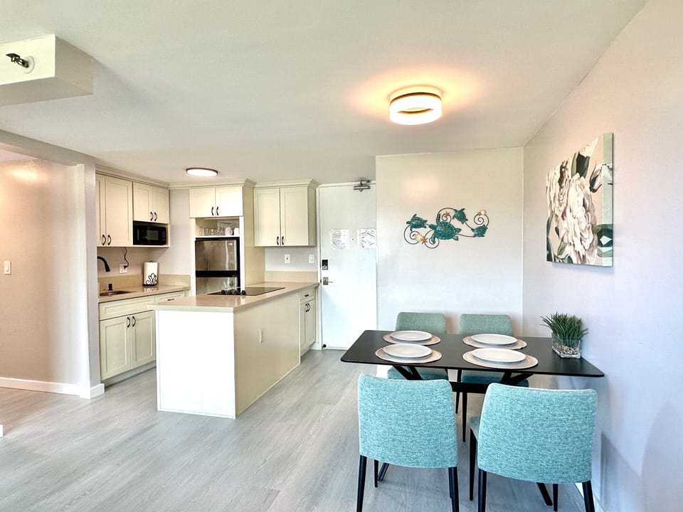Dining and kitchen areas