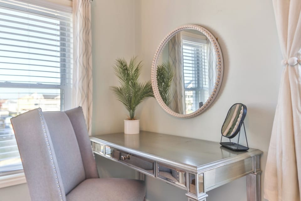 Work station/vanity area with ocean views