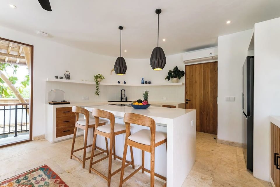 Villa | Private kitchen | Full-size fridge, coffee/tea maker, cookware/dishes/utensils