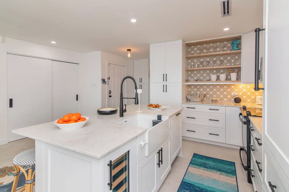 Kitchen with modern appliances.