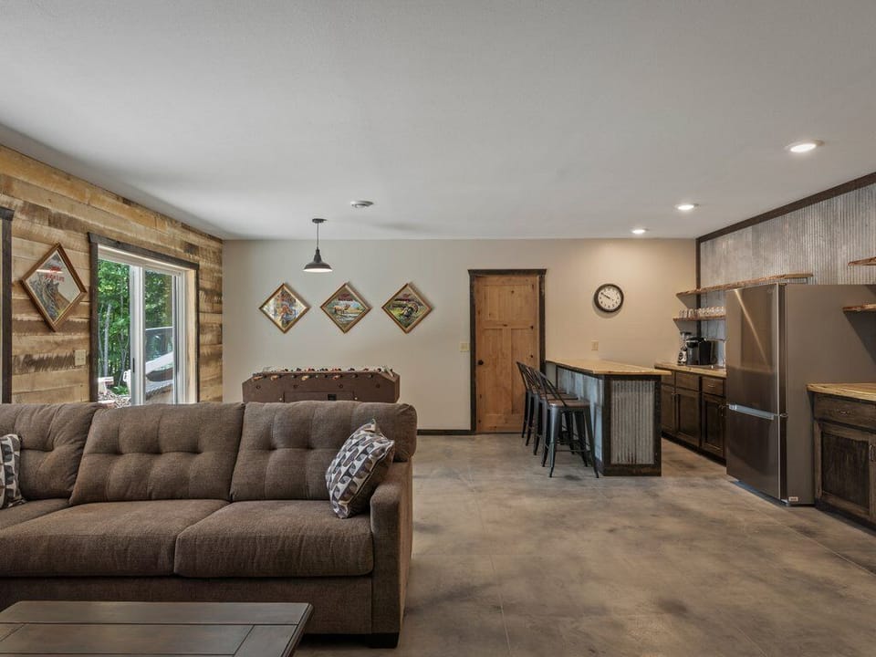 Lower Level Living room with Bar and Foosball table