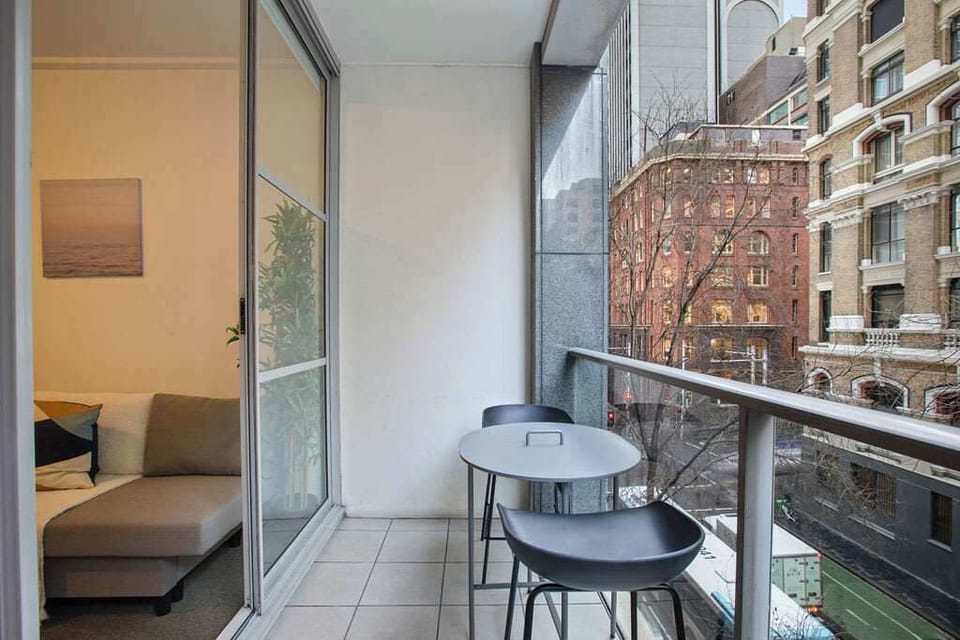 A balcony with a setting.