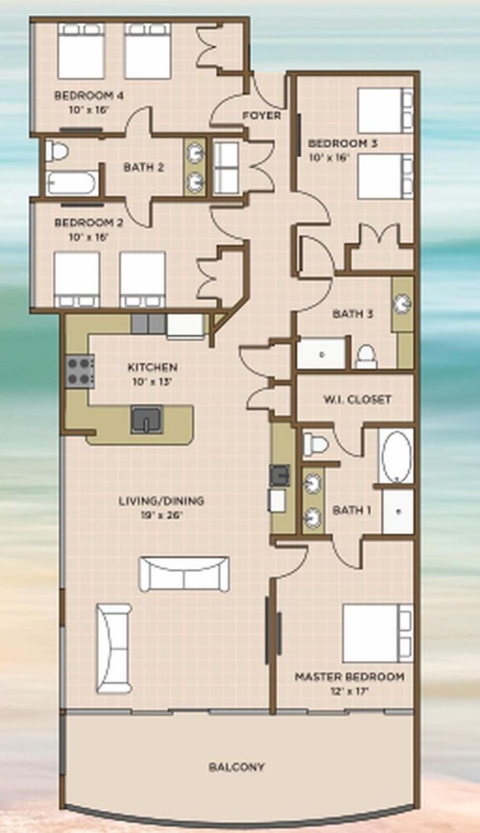 Condo, 4 Bedrooms | Property map