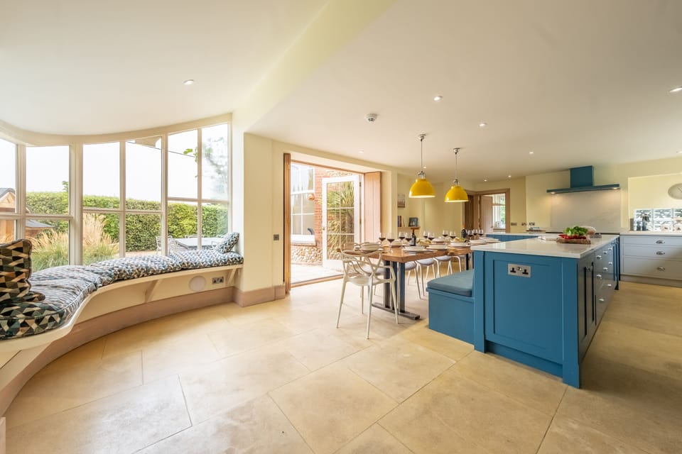 Ground floor: Open plan kitchen and dining area with garden access