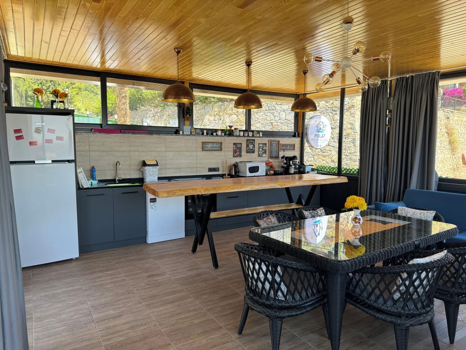 Luxury Villa, Balcony, Pool View | Private kitchen | Full-size fridge, microwave, oven, stovetop