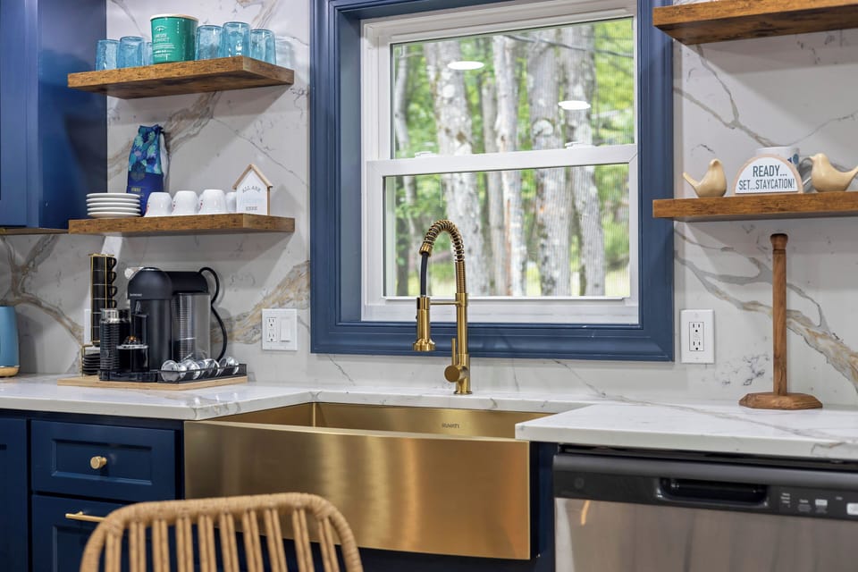 Brew, sip, and enjoy the view from this cozy kitchen corner.