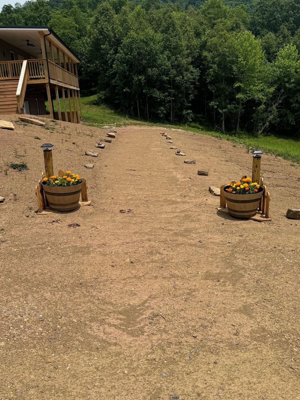 There is a walking path that is lighted for access at night.