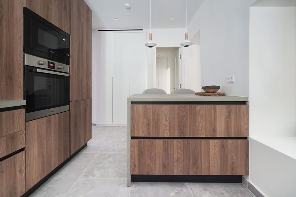 Superior Apartment, Courtyard View | Private kitchen | Full-size fridge, microwave, oven, dishwasher
