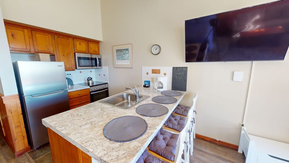 Indoors, Kitchen, Microwave, Oven, Refrigerator