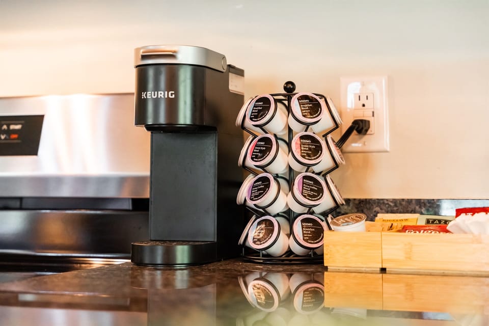 Our convenient Keurig coffee maker makes it easy to enjoy your favorite brew