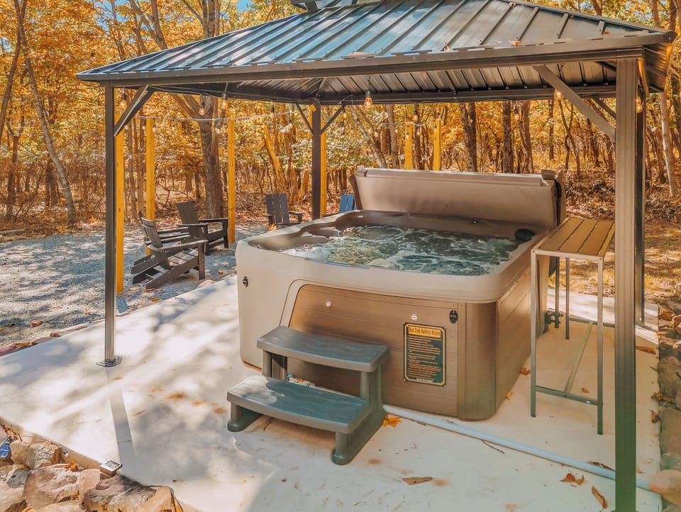 4-6 person hot tub with a pavilion to enjoy all year long, regardless of the weather! 