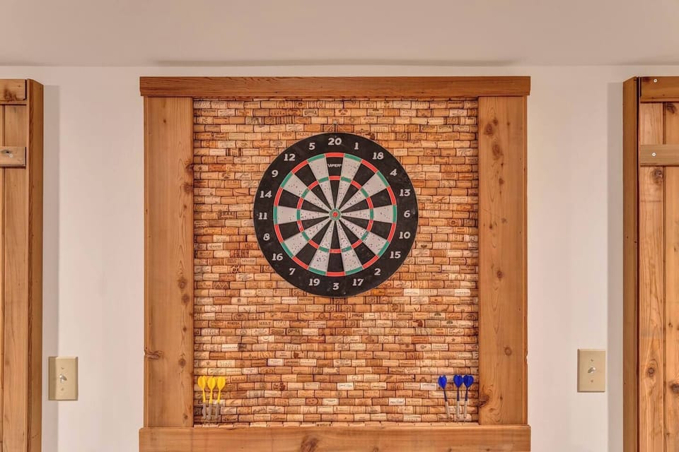 Challenge friends and family to a dart showdown on this unique cork wall!