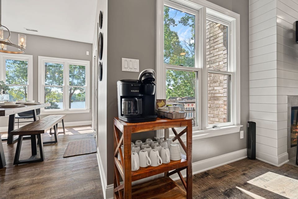 Coffee bar area in the kitchen.