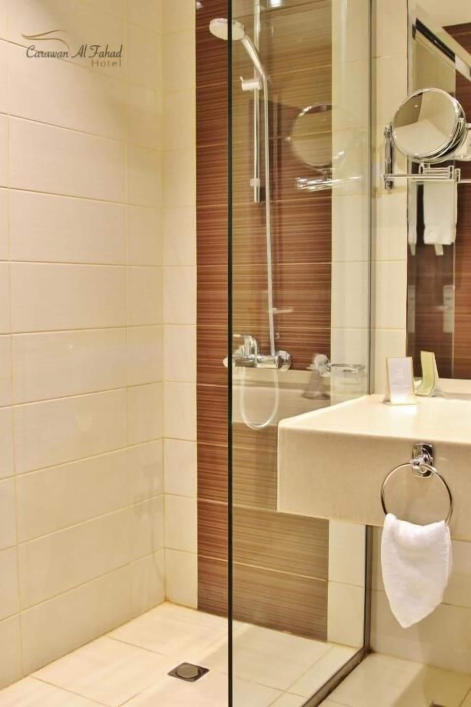 Hair dryer, slippers, towels, soap