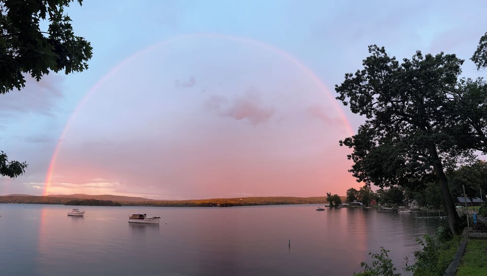 Amazing sunset with full rainbow…. Beautiful summer night!