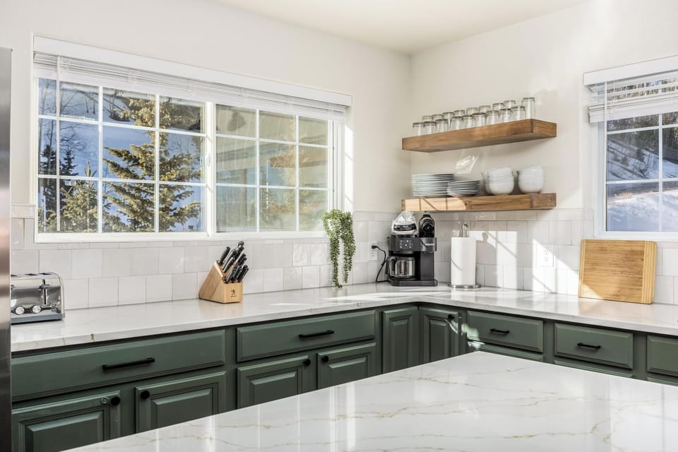 kitchen with incredible views