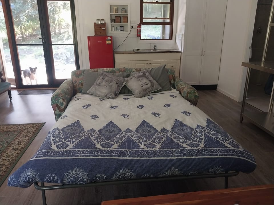sofa bed in living area can be made up at your request 