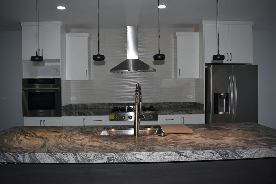 Granite counter top and stainless steel appliances