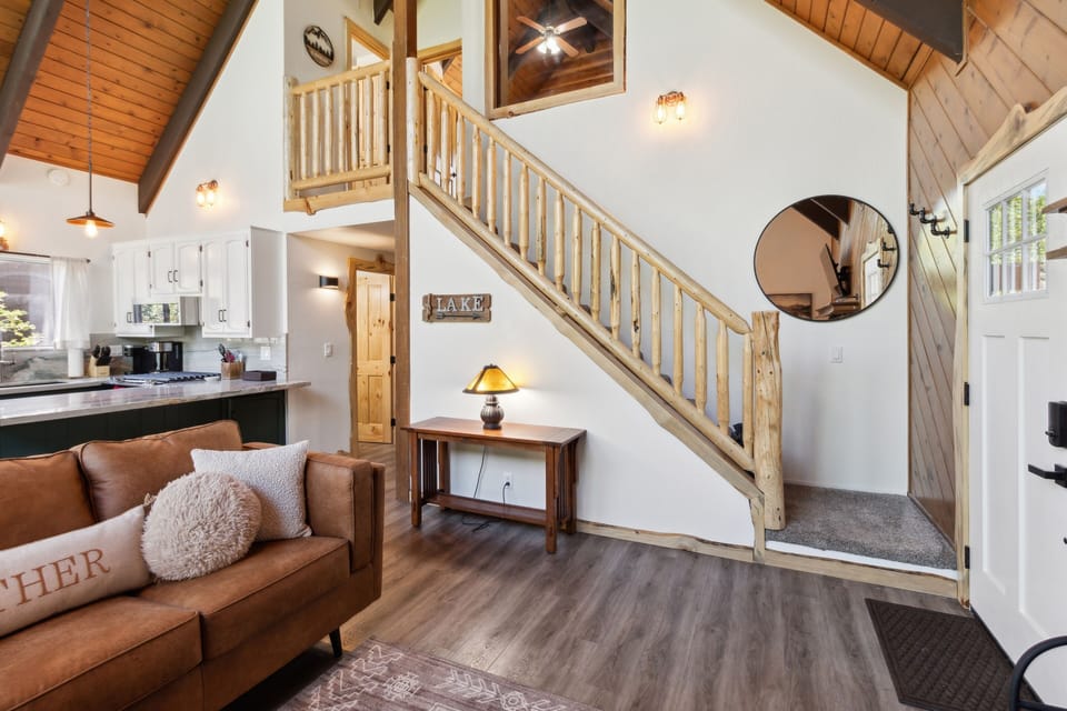 Indoors, Furniture, Living Room, House, Staircase
